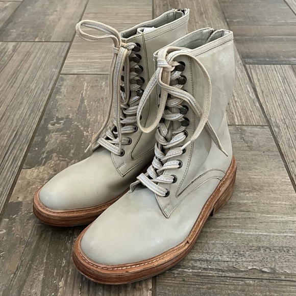 Free People Santa Fe Lace-Up Boot in Ecru size 8 - Picture 3 of 12